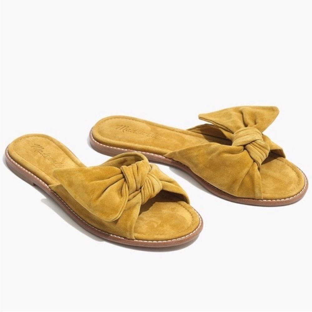 Madewell Nadia Half Bow‎ Slide Sandals Yellow Size 6.5
